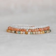 Joy & Happiness Bracelet Set - Sunstone, Moonstone & Ocean Jasper
