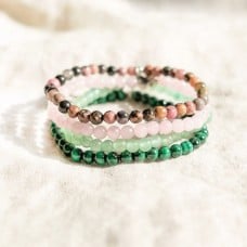 Heart Chakra Bracelet Set - Healing Crystals for Love, Compassion & Emotional Balance