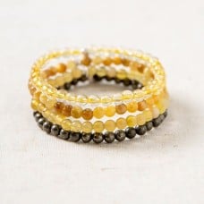 Solar Plexus Chakra Bracelet Set - Healing Crystals for Confidence & Personal Power