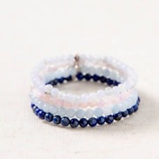 Throat Chakra Bracelet Set - Healing Crystals for Communication & Truth