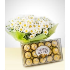 Blooming: Daisies + Chocolates Bouquet