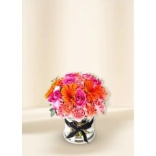 Flamingo in Glass Vase