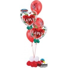 Bouquet 117 Love Roses Qualatex #33878-2 23400-3 43607-4 43599-4