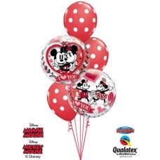 Bukiet 147 Disney Mickey & Minnie I Love You Qualatex #21892-2 29510-3