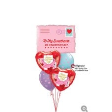 Bouquet 1672 Addressed with Love Qualatex #21085 24780-2 18100-2 50322 50322