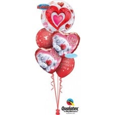 Bouquet 403 Red Hearts & Filigree Qualatex # 33909 20811-2 12407-2