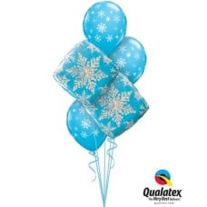 Bouquet 461 Snowflakes Sparkles Blue Qualatex-40089-2 33531-3