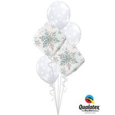 Bouquet 462 Snowflakes Sparkles White Qualatex-40091-2 40800-3