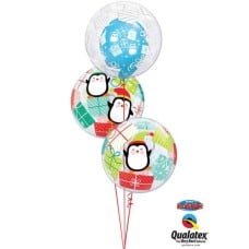 Penguins & Presents Bubbles Qualatex