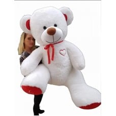 Giant Teddy Bear 190 cm. WHITE AND RED