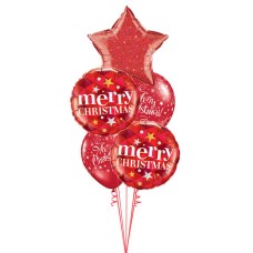 20 Inch  or 51cm Holographic Solid Colour Star Jewel Red