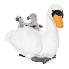 White swan cuddly toy with baby swans