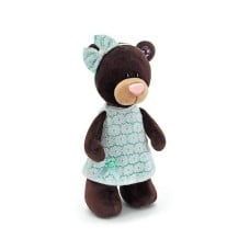 TEDDY BEAR CUDDLY TOY MILK (28 CM, MINT GREEN DRESS)