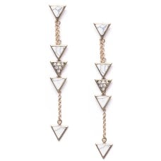 Marble Triangle Drip Statement Long Earrings