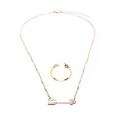 Arrow Necklace And Ring Jewelry Set