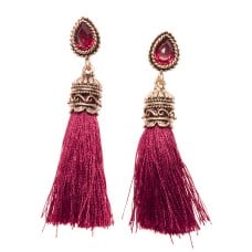 Burgundy Tassel Earrings