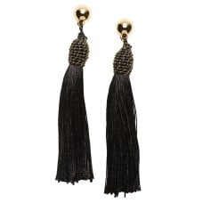 Long Black Tassel Earrings