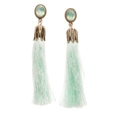 Fresh Mint Tassel Earrings