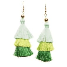 Green Tassel Earrings