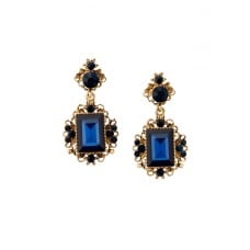 Art Deco Statement Earrings In Navy