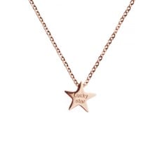 Delicate Lucky Star Rose Gold Necklace