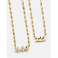 18K Gold Angel Number Custom Nameplate Necklace
