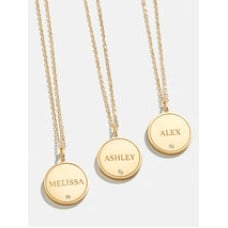 18K Gold Custom Engravable Disc Necklace