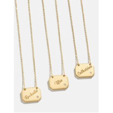 18K Gold Custom Engravable Tag Necklace