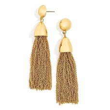 Chain-Link Tassel Drop Earrings