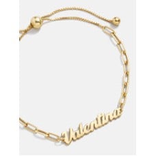 14K Gold Paperclip Chain Custom Nameplate Bracelet