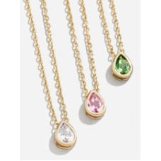 18K Gold Teardrop Birthstone Necklace