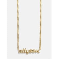 18K Gold Curb Chain Custom Nameplate Necklace