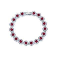 Angelic Bracelet with Ruby SwarovskiÂr Crystal Rhodium Plated