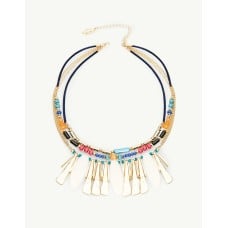 Necklace With Resin And Metal Pieces