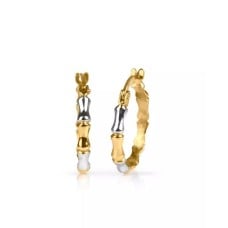 14k Gold Bamboo Hoops