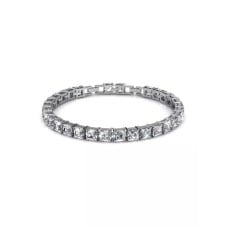 KRYSTAL COUTURE Alysa Tennis Bracelet Embellished with Swarovski crystals-White Gold/Clear