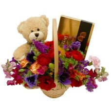 Classic Teddy Bear Basket