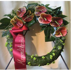 Greek special wreath anthuriumokkal (Medium)