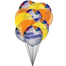 Balloons of wishing happy anniversary (6 Latex Balloons and 6-Mylar Balloons)