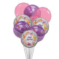 Cheerful anniversary balloons (6 Latex Balloons and 3-Mylar Balloons)