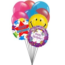 Birthday Party balloons (6 Latex Balloons and 3 Mylar Balloons)