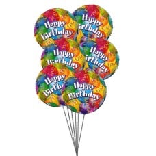 Balloons on Birthday (6 Mylar Balloons)