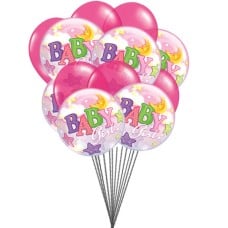 Pinkk for Girls (6 Mylar Balloons and 6 Latex Balloons)