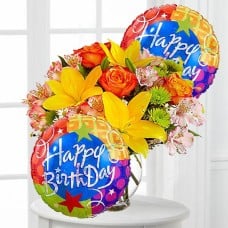 Birthday colors with flowers