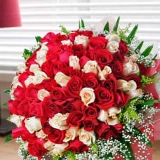 99 Roses  50 Red 49 Champagne Handbouquet