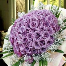 99 Natural Classic Purple Roses Handbouquet Kindly Order 2 Days