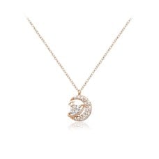 Moon With Planet Necklace