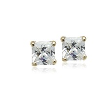 7Mm Cubic Zirconia Solitaire Stud Earring