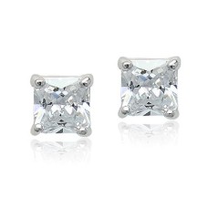 4mm Cubic Zirconia Solitaire Stud Earring-1