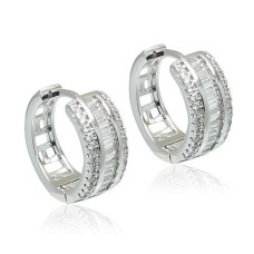Cubic Zirconia Hoop Earring-2